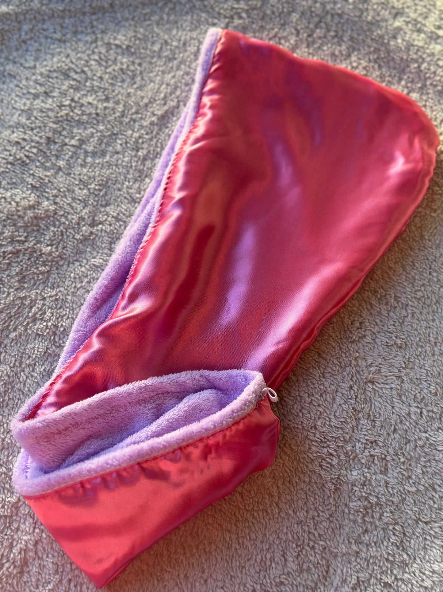 Satin lined microfiber towels