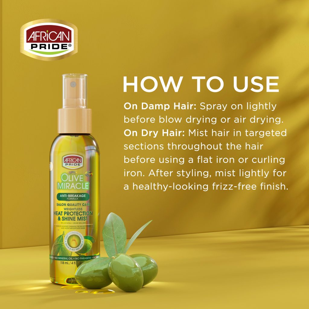African pride heat protectant & shine mist