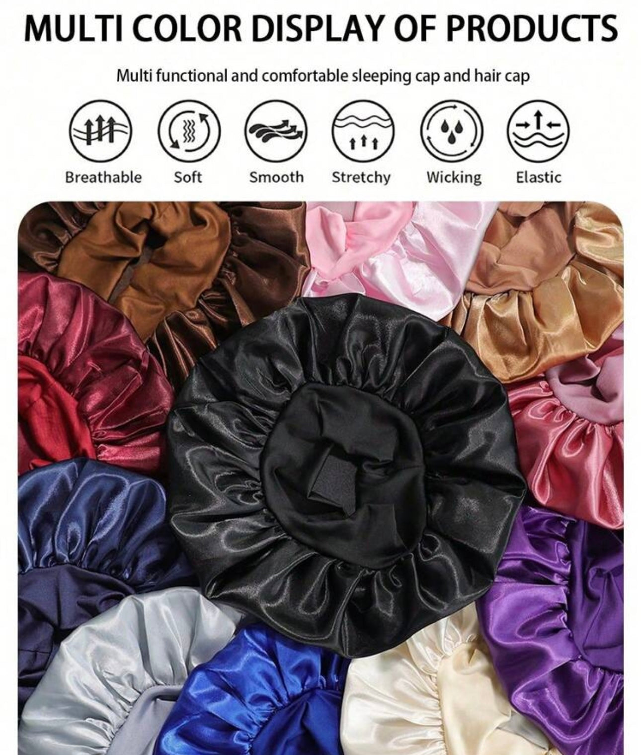 brim satin bonnet