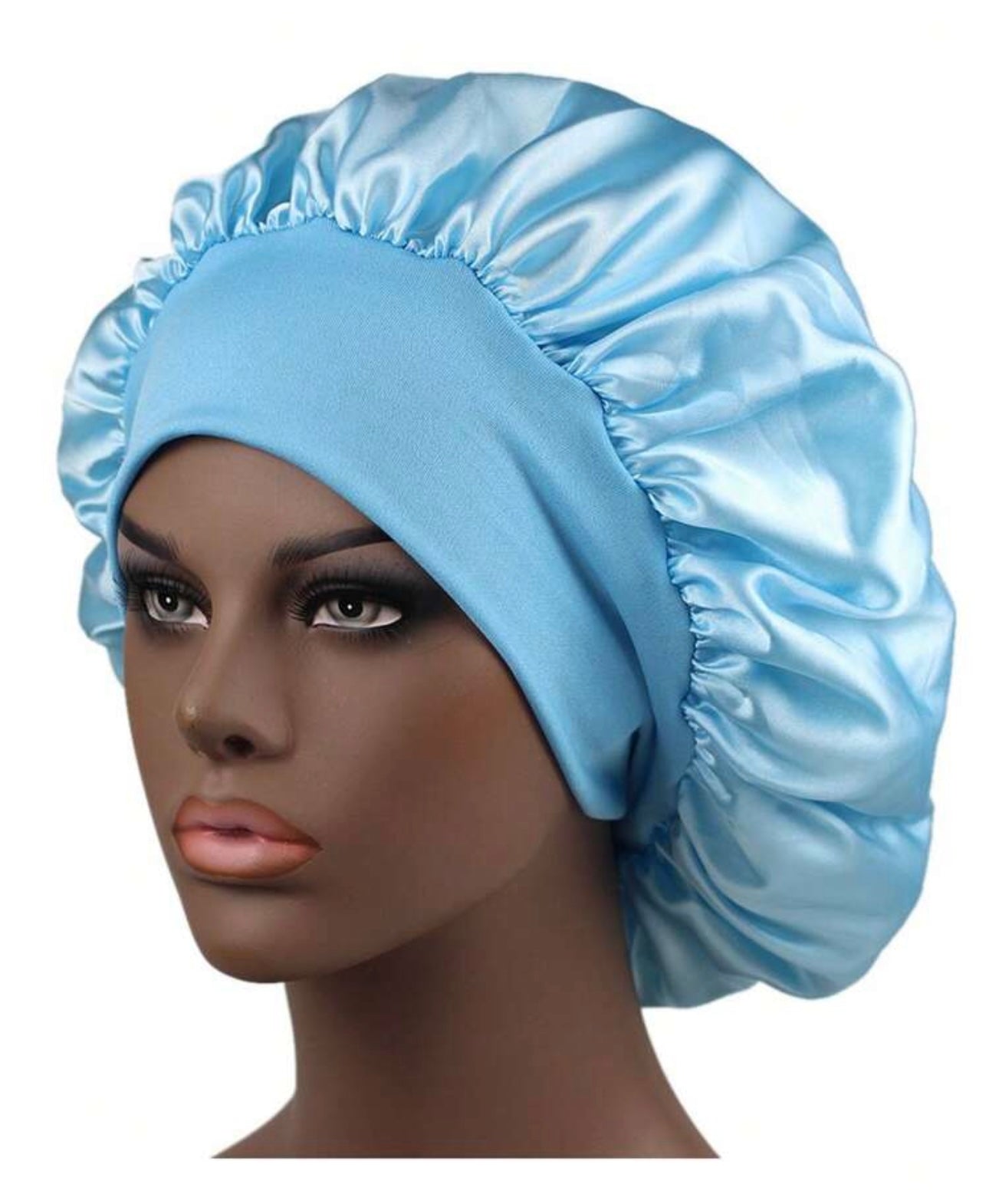 brim satin bonnet