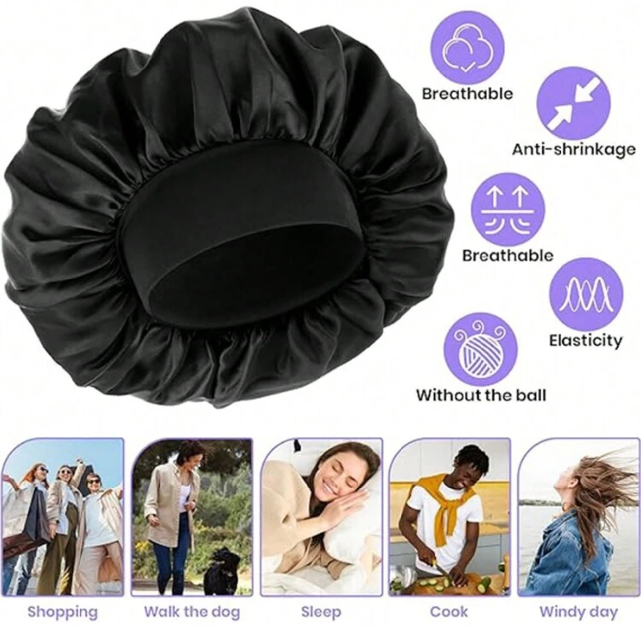 brim satin bonnet