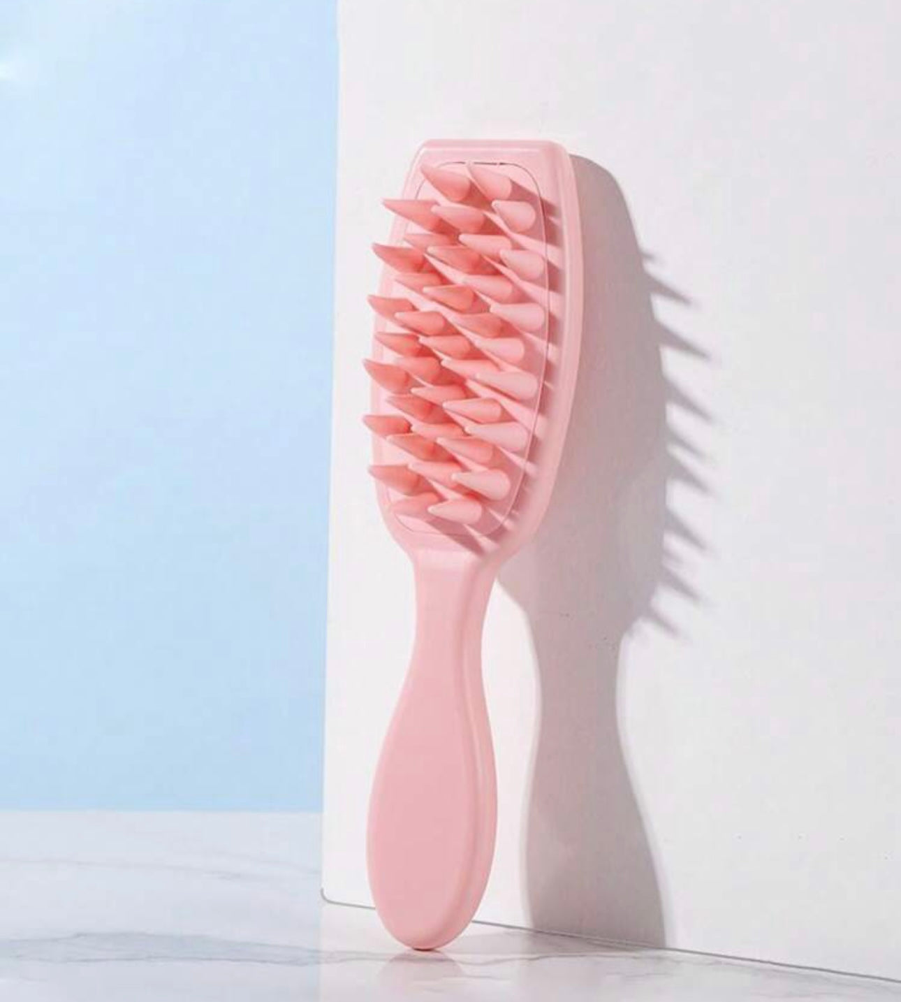 Long handle silicone scalp massager