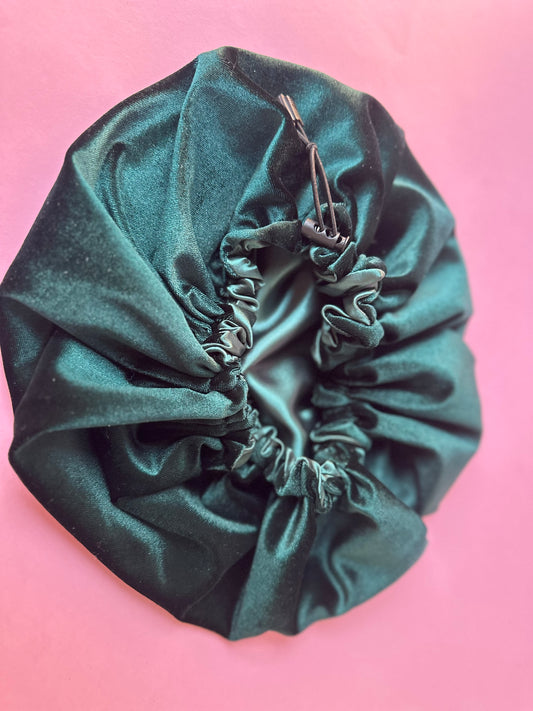 Satin X velvet bonnet