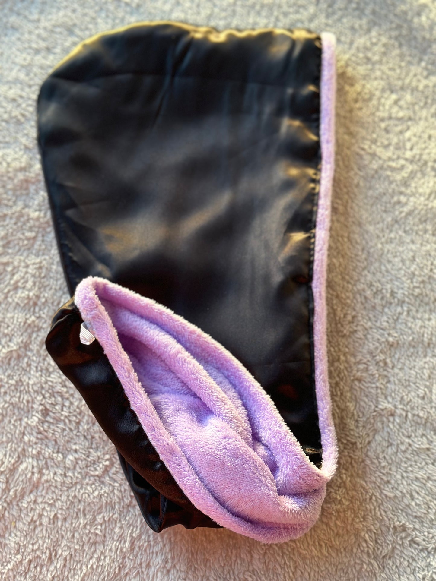 Satin lined microfiber towels
