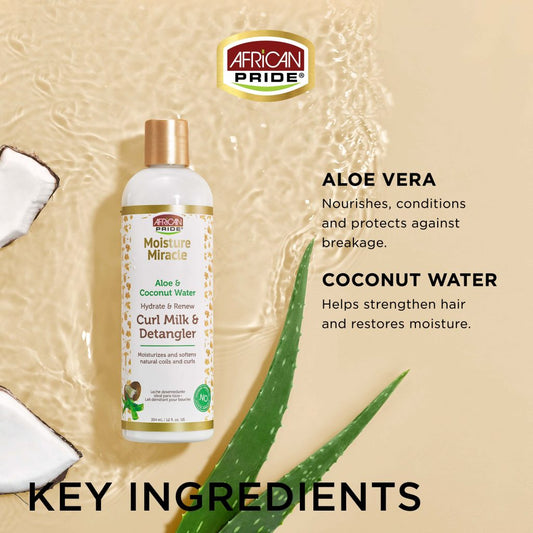 African pride aloe and coconut water curl milk and detangler