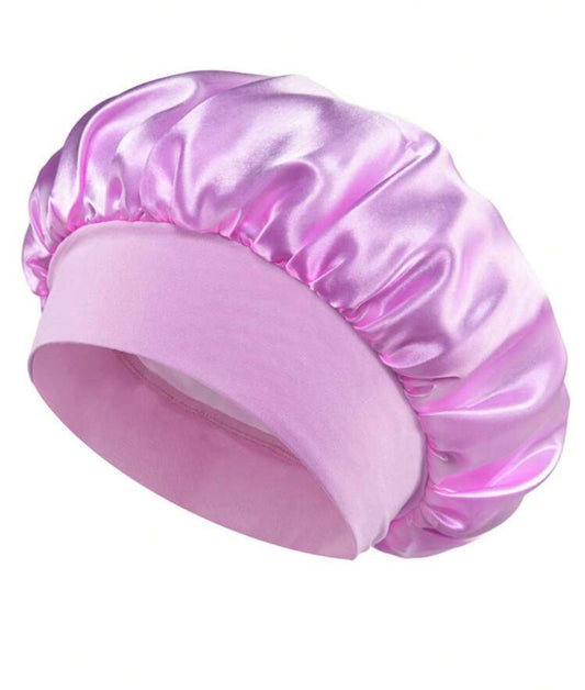brim satin bonnet