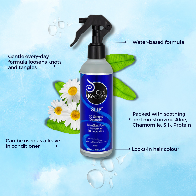 Curl keeper slip detangler