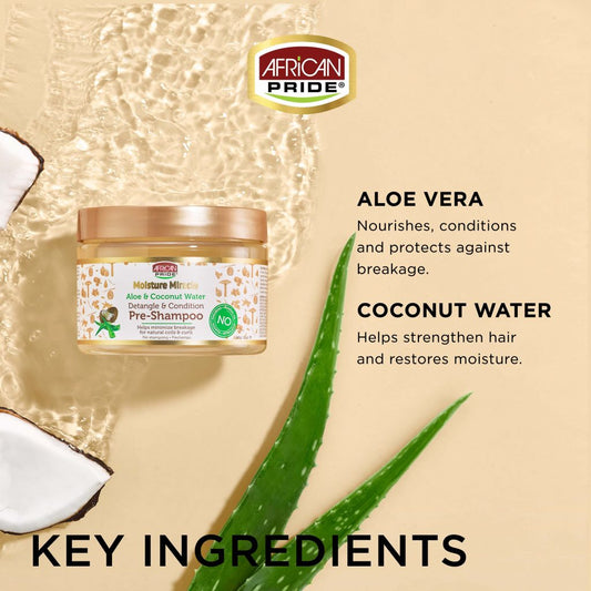 African pride pre-shampoo detangle and condition mask with aloe & coconut water