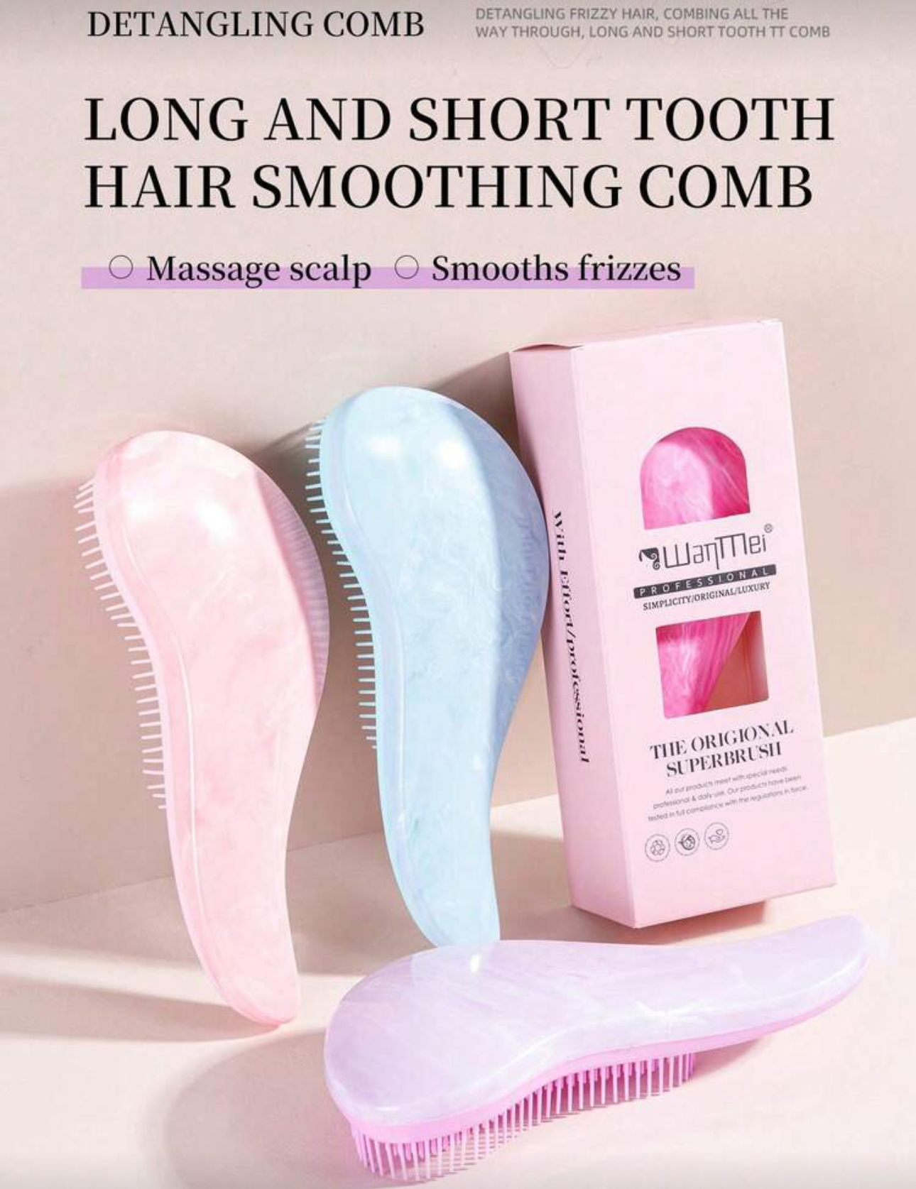 Set of detangler + hair pick