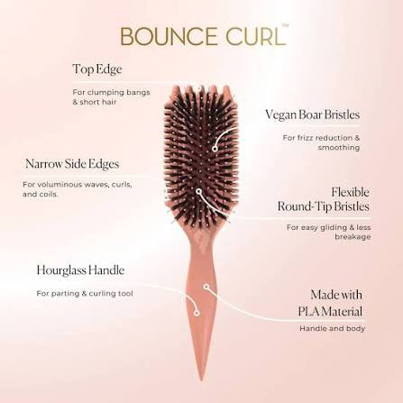 Bounce curl volume edge lift brush- peach + free silicone diffuser