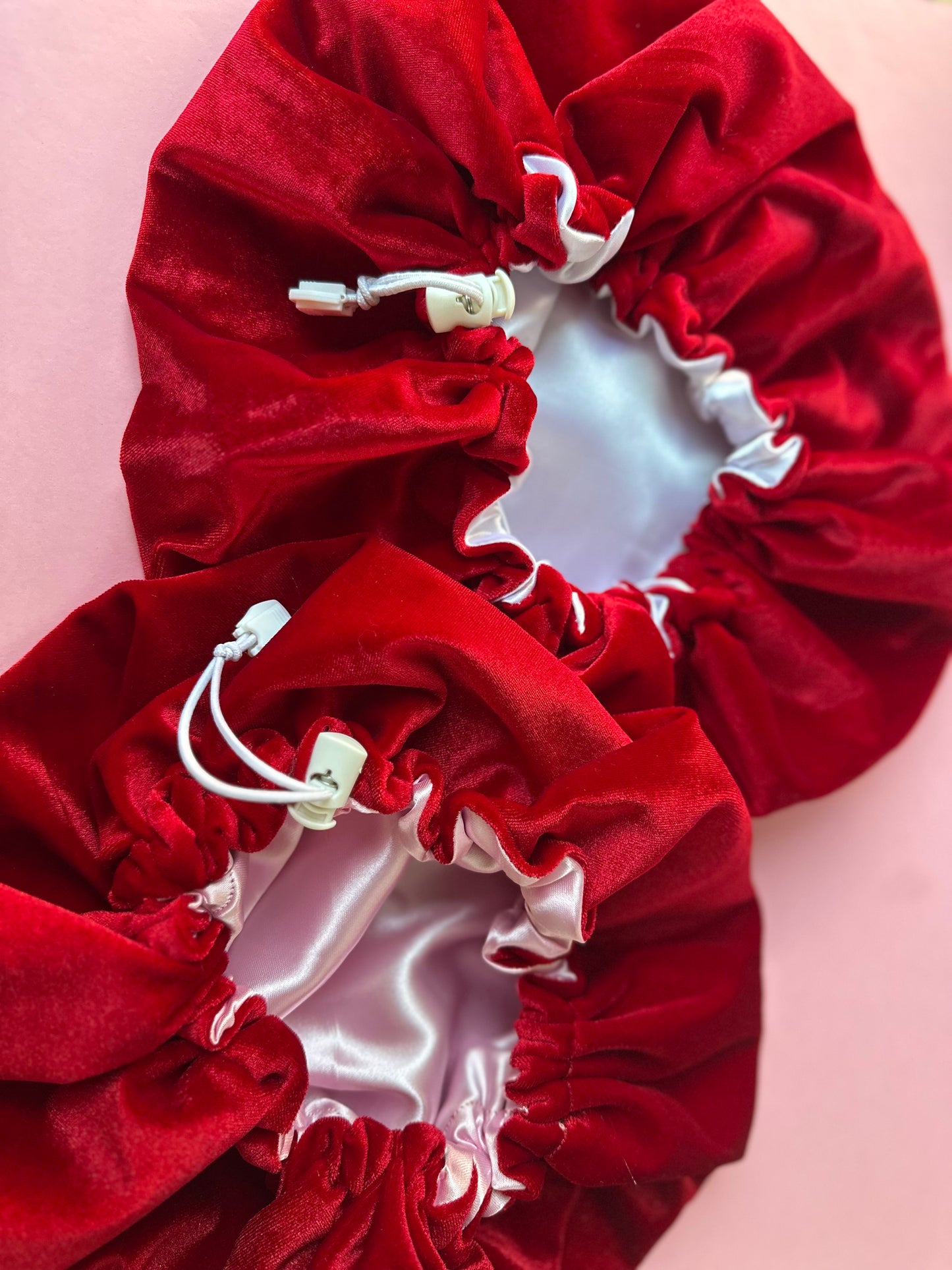 Satin X velvet bonnet