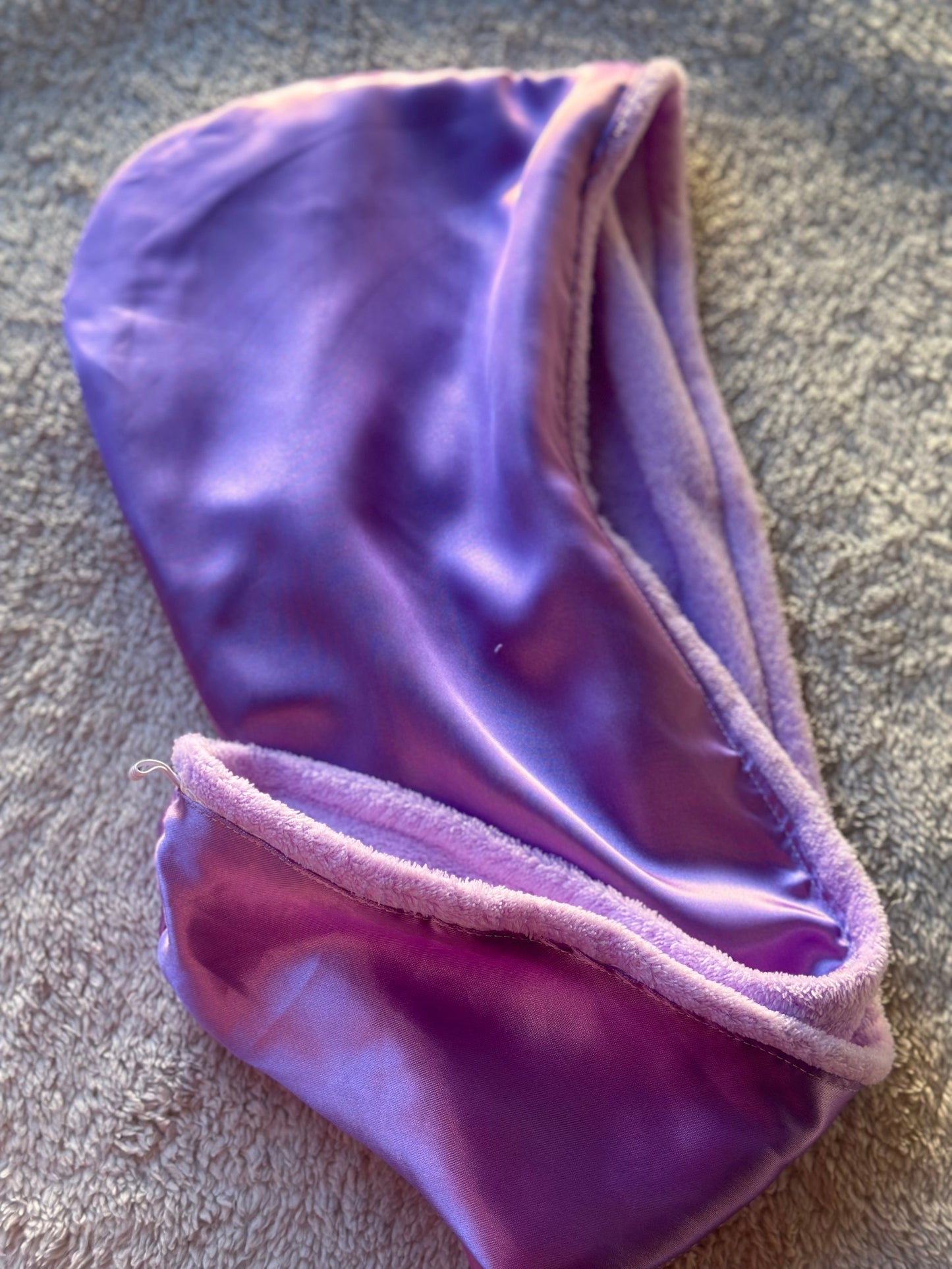 Satin lined microfiber towels