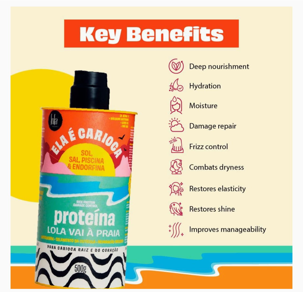 Lola goes to the beach rice protein 3in1 mask and leave-in