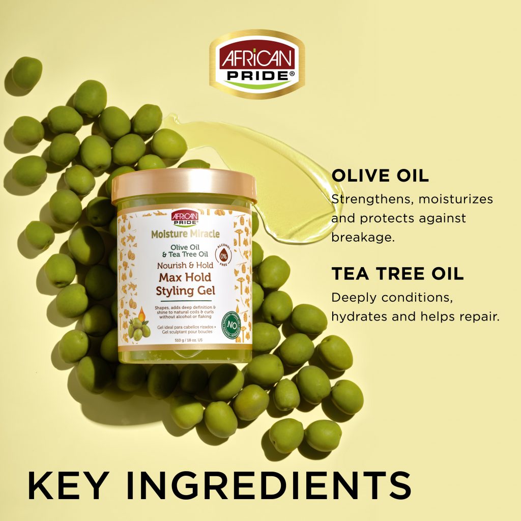 African pride olive and tea tree oil max hold gel (510gram)