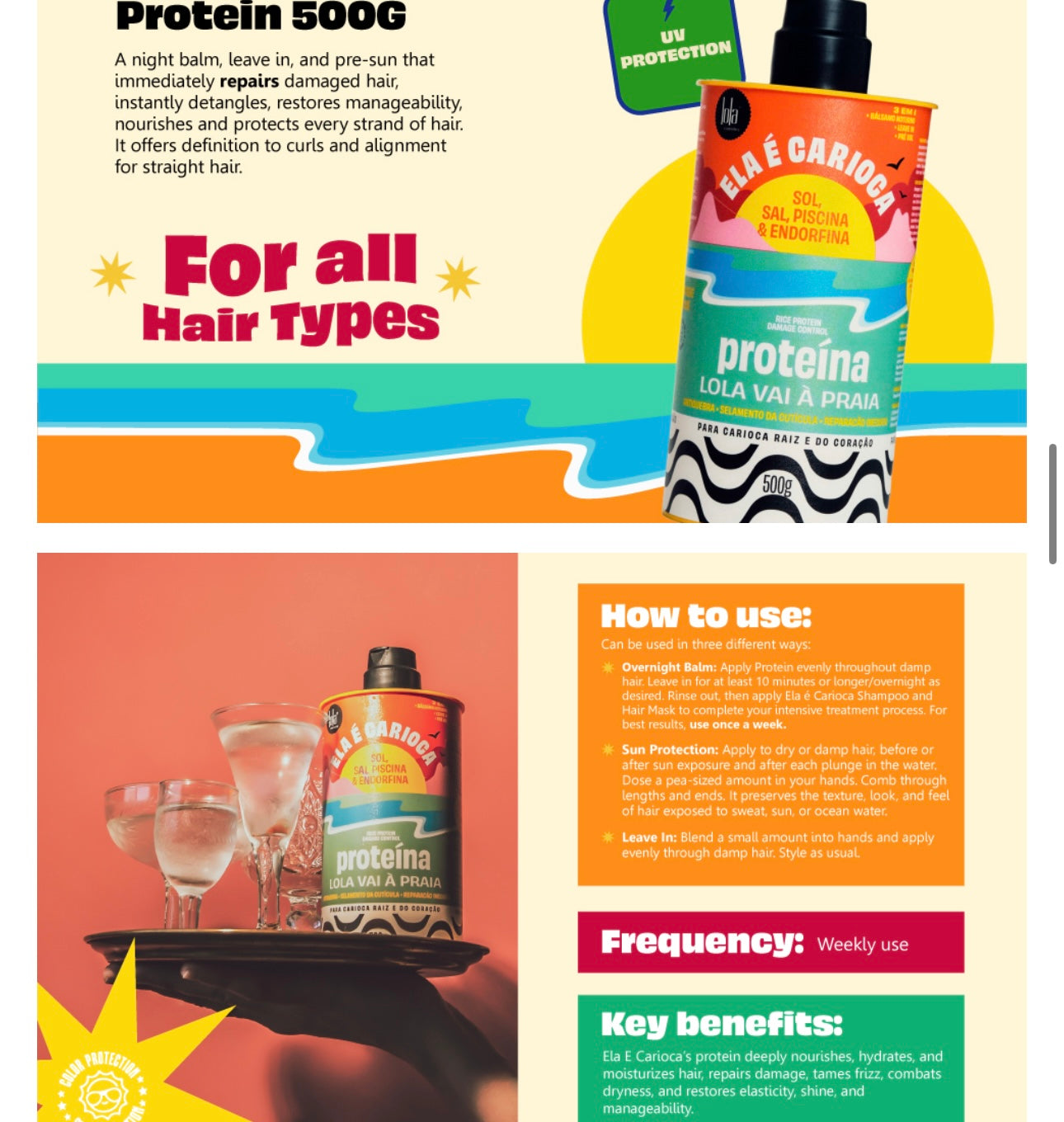 Lola goes to the beach rice protein 3in1 mask and leave-in