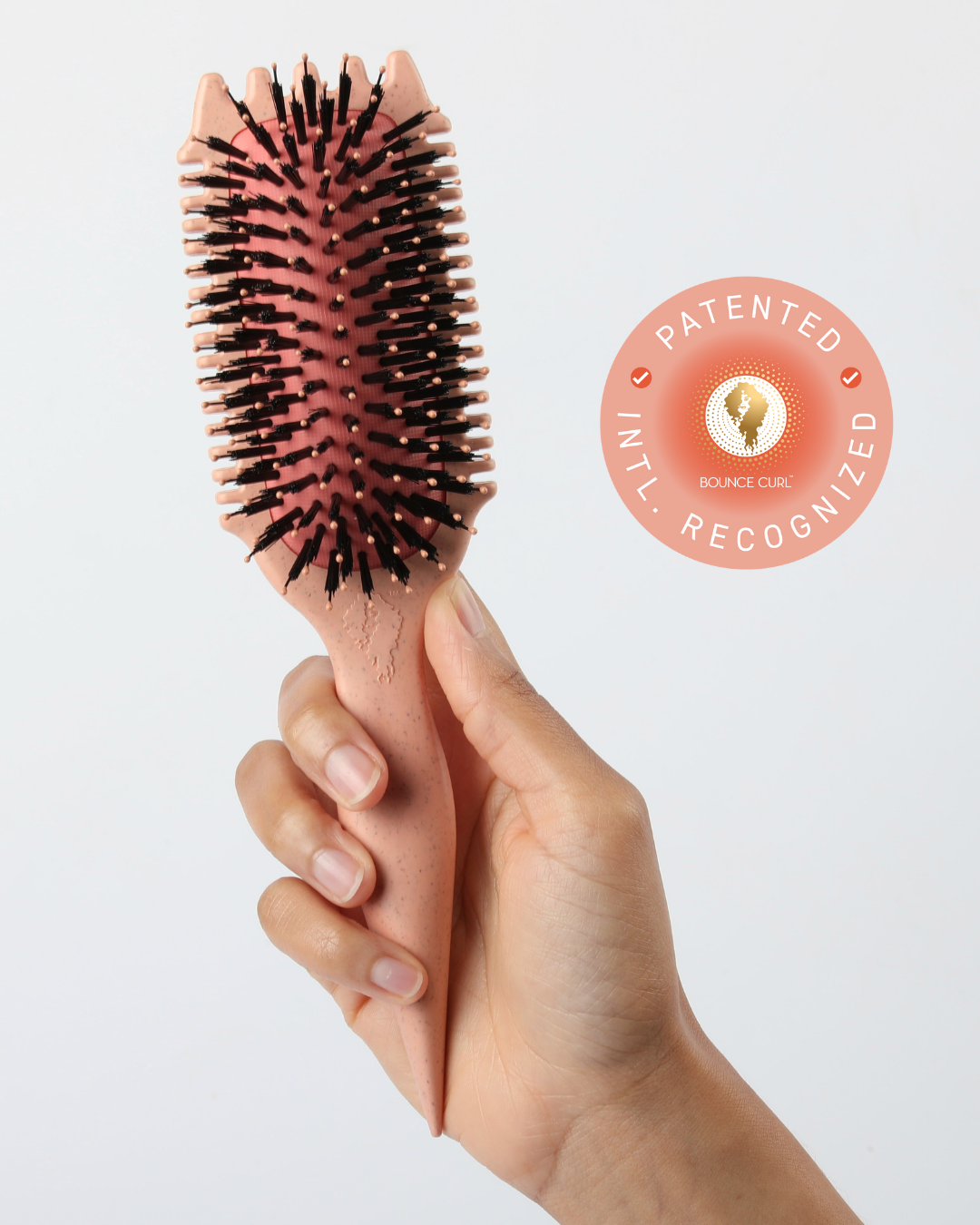 Bounce curl volume edge lift brush- peach + free silicone diffuser