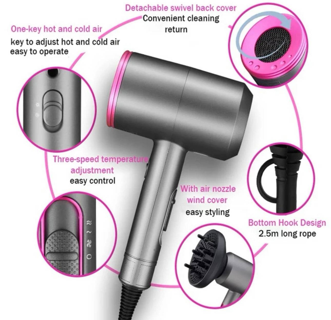 Hairdryer with diffuser