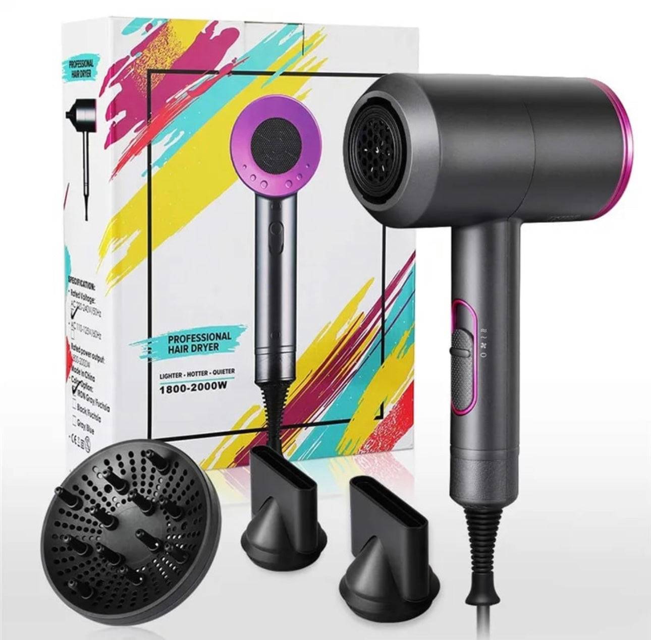 Hairdryer with diffuser