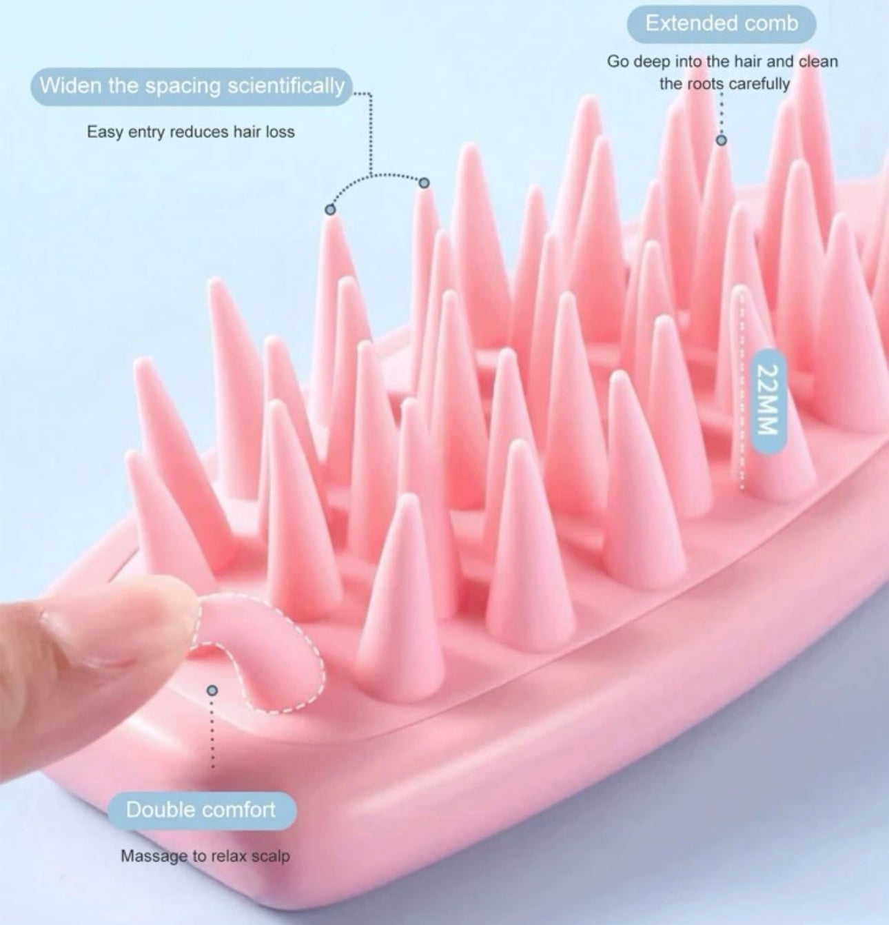 Long handle silicone scalp massager